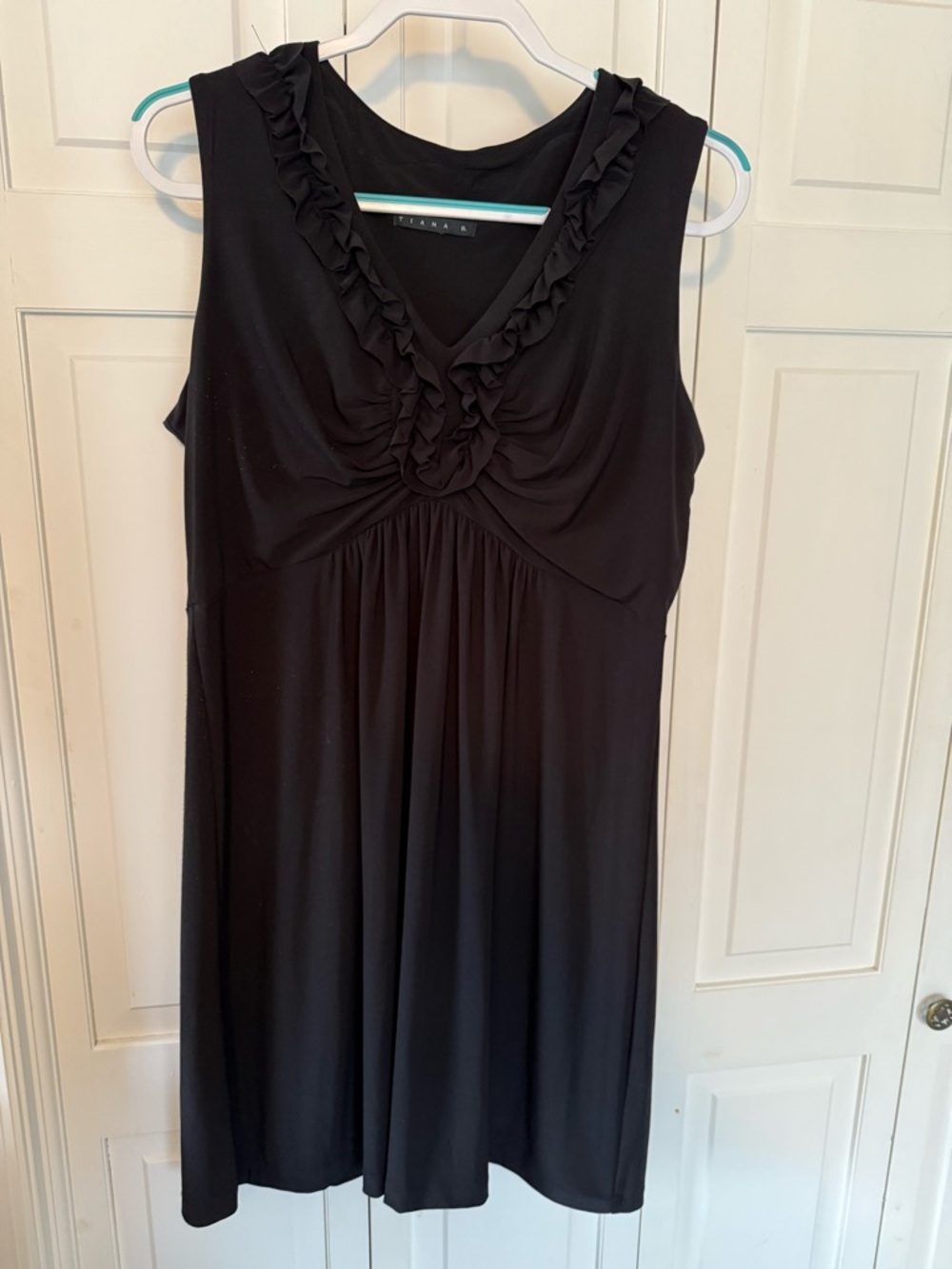 Tiana Black Ruffle Neck Sleeveless Dress – Size XL
